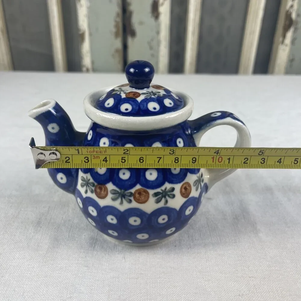Boleslawiec Polish Pottery Nature Tea Pot with Lid Spout